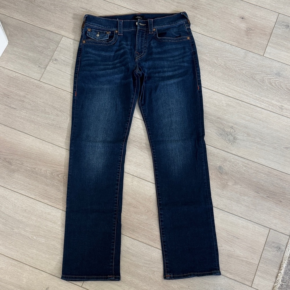 True Religion Ricky Straight Leg Men's Dark Blue Straight Jeans
